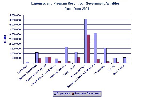 Expenses and Program Revenues - Governmental Activities Fiscal Year 2004.