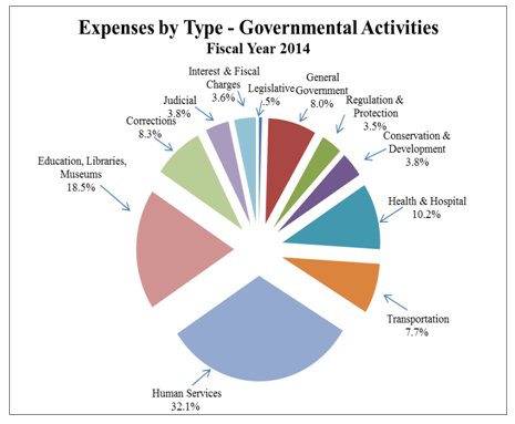 expenses by type - governmental activities