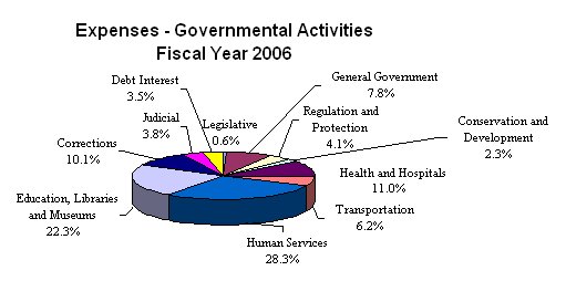 Expenses - governmental activities fiscal year 2006. Click here for details.
