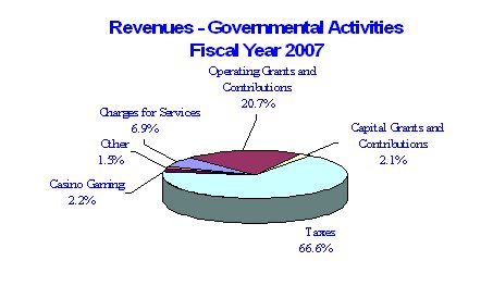 Revenues Governmental Activities Fiscal Year 2007 click here for text description